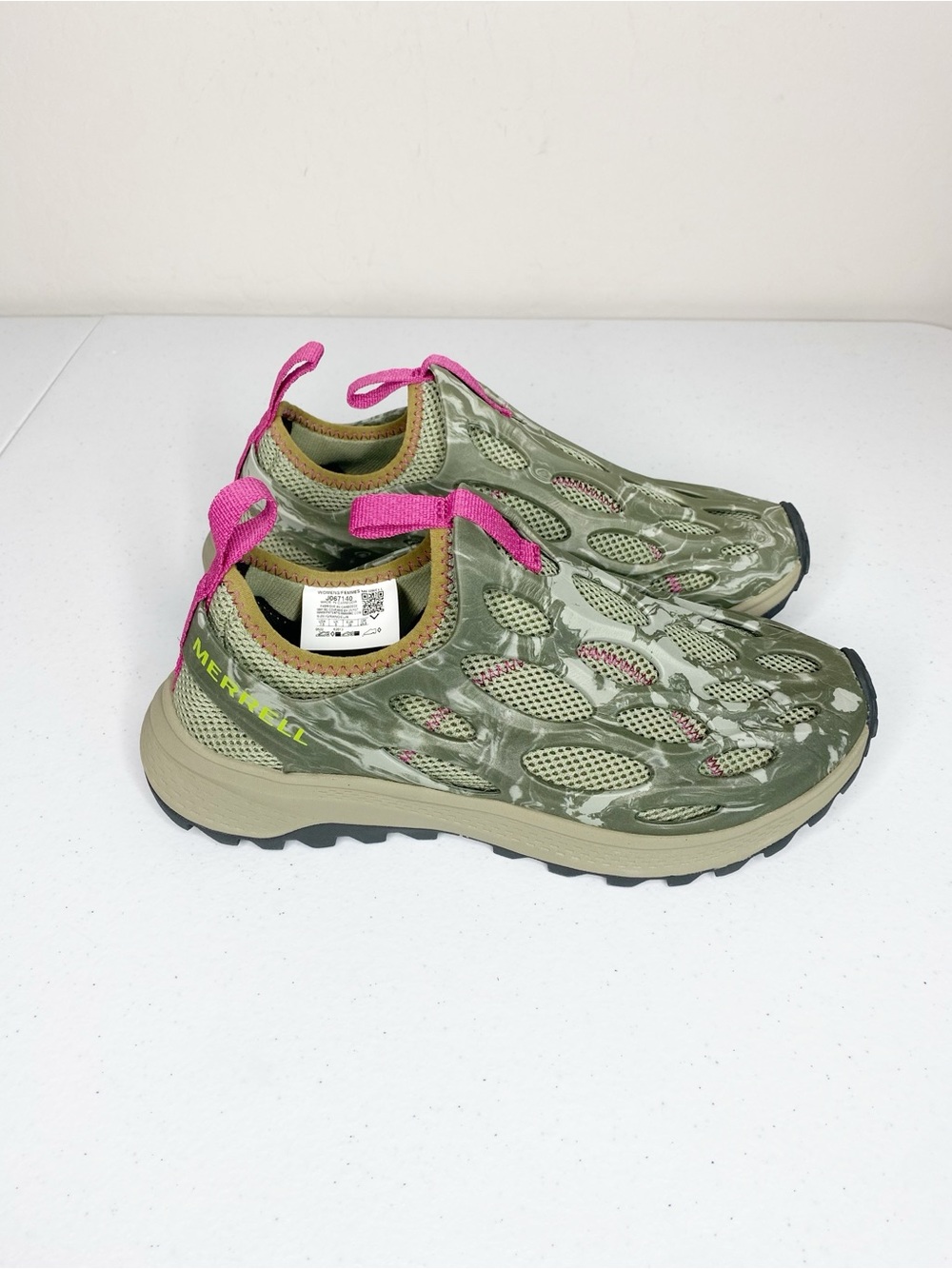 Merrell Hydro Runner Water Trail Running Shoe in Lichen Olive Green Camo 7.5